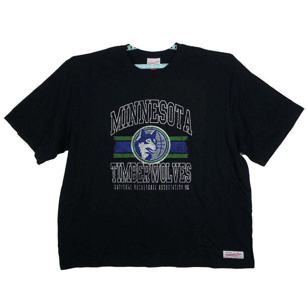 Minnesota Timberwolves Mitchell & Ness NBA 3XL XXXL Shirt Distressed Black NWT